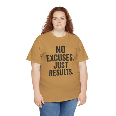 Motivational Unisex Heavy Cotton Tee - No Excuses Just Results, Fitness Shirt, Workout Apparel, Inspirational Top, Gift for Athletes, [...]