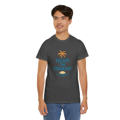 Escape the Ordinary T-Shirt – Tropical Palm Tree Shirt – Adventure Travel Unisex Tee – Summer Beach Shirt – Motivational Graphic Tee