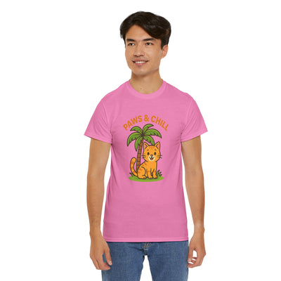 Paws & Chill Funny Cat T-Shirt – Cute Unisex Cat Lover Tee