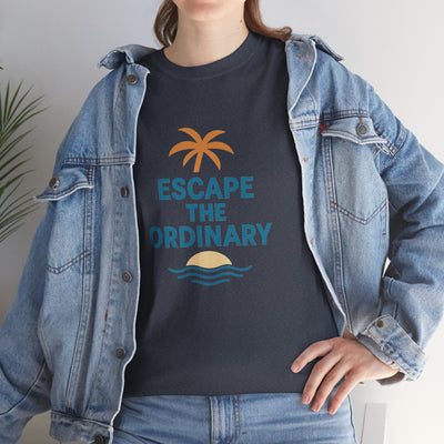 Escape the Ordinary T-Shirt – Tropical Palm Tree Shirt – Adventure Travel Unisex Tee – Summer Beach Shirt – Motivational Graphic Tee