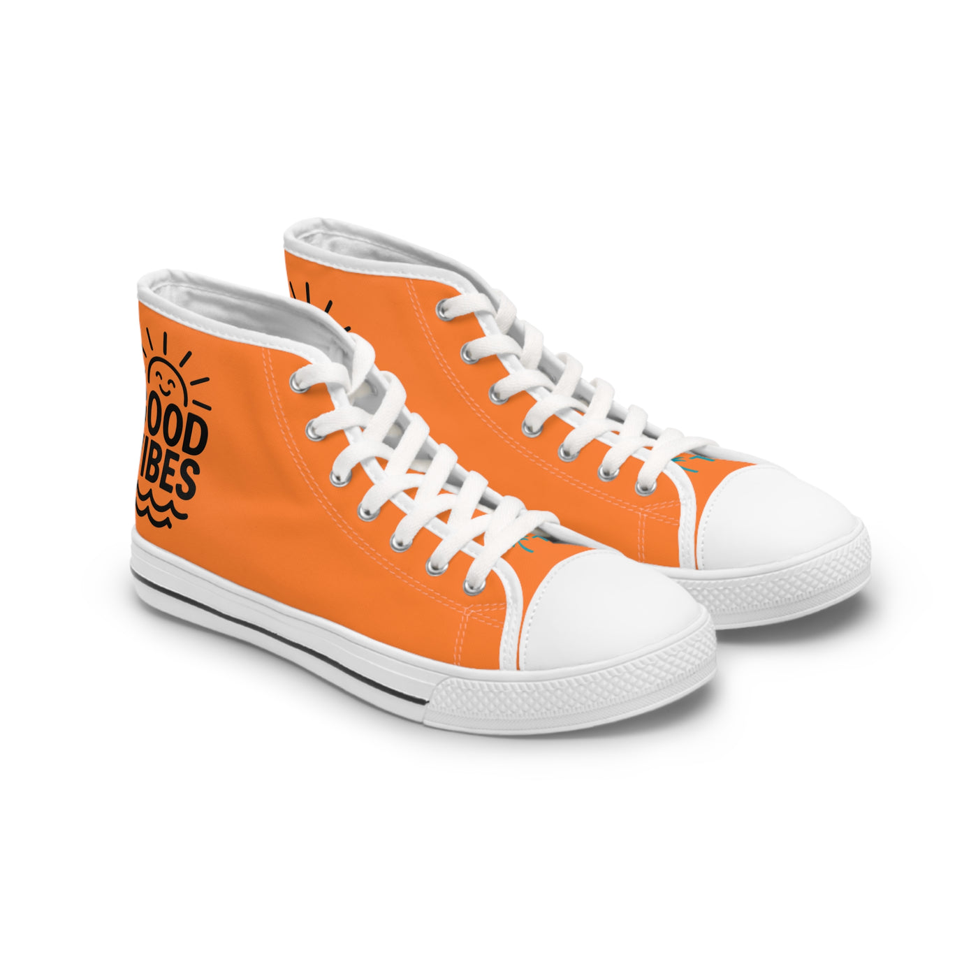 Sunny Vibes High Top Sneakers | Casual Fashion Footwear, Summer Style, Trendy Kicks, Perfect Gift for Her, Unique Streetwear