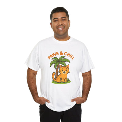 Paws & Chill Funny Cat T-Shirt – Cute Unisex Cat Lover Tee