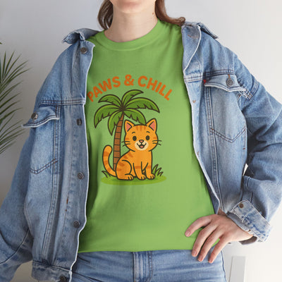 Paws & Chill Funny Cat T-Shirt – Cute Unisex Cat Lover Tee