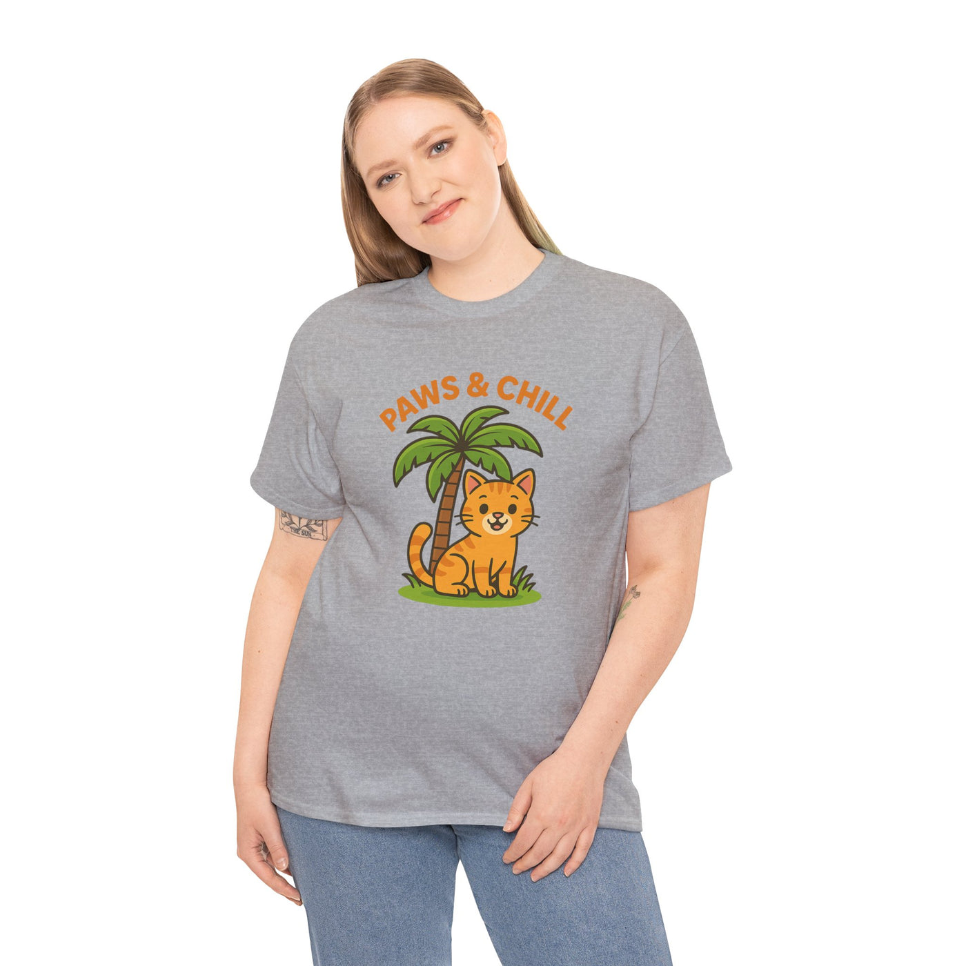 Paws & Chill Funny Cat T-Shirt – Cute Unisex Cat Lover Tee