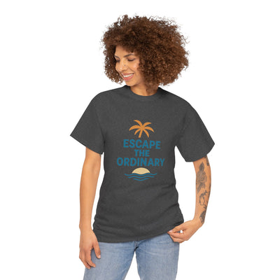 Escape the Ordinary T-Shirt – Tropical Palm Tree Shirt – Adventure Travel Unisex Tee – Summer Beach Shirt – Motivational Graphic Tee