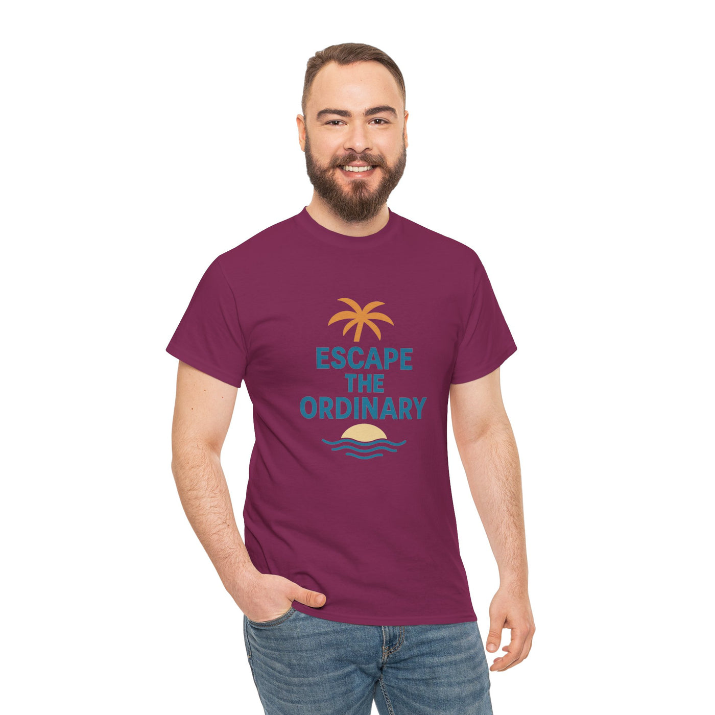 Escape the Ordinary T-Shirt – Tropical Palm Tree Shirt – Adventure Travel Unisex Tee – Summer Beach Shirt – Motivational Graphic Tee