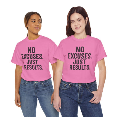 Motivational Unisex Heavy Cotton Tee - No Excuses Just Results, Fitness Shirt, Workout Apparel, Inspirational Top, Gift for Athletes, [...]