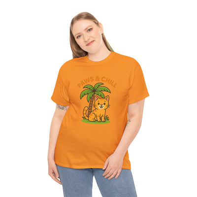Paws & Chill Funny Cat T-Shirt – Cute Unisex Cat Lover Tee