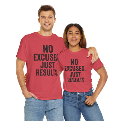 Motivational Unisex Heavy Cotton Tee - No Excuses Just Results, Fitness Shirt, Workout Apparel, Inspirational Top, Gift for Athletes, [...]