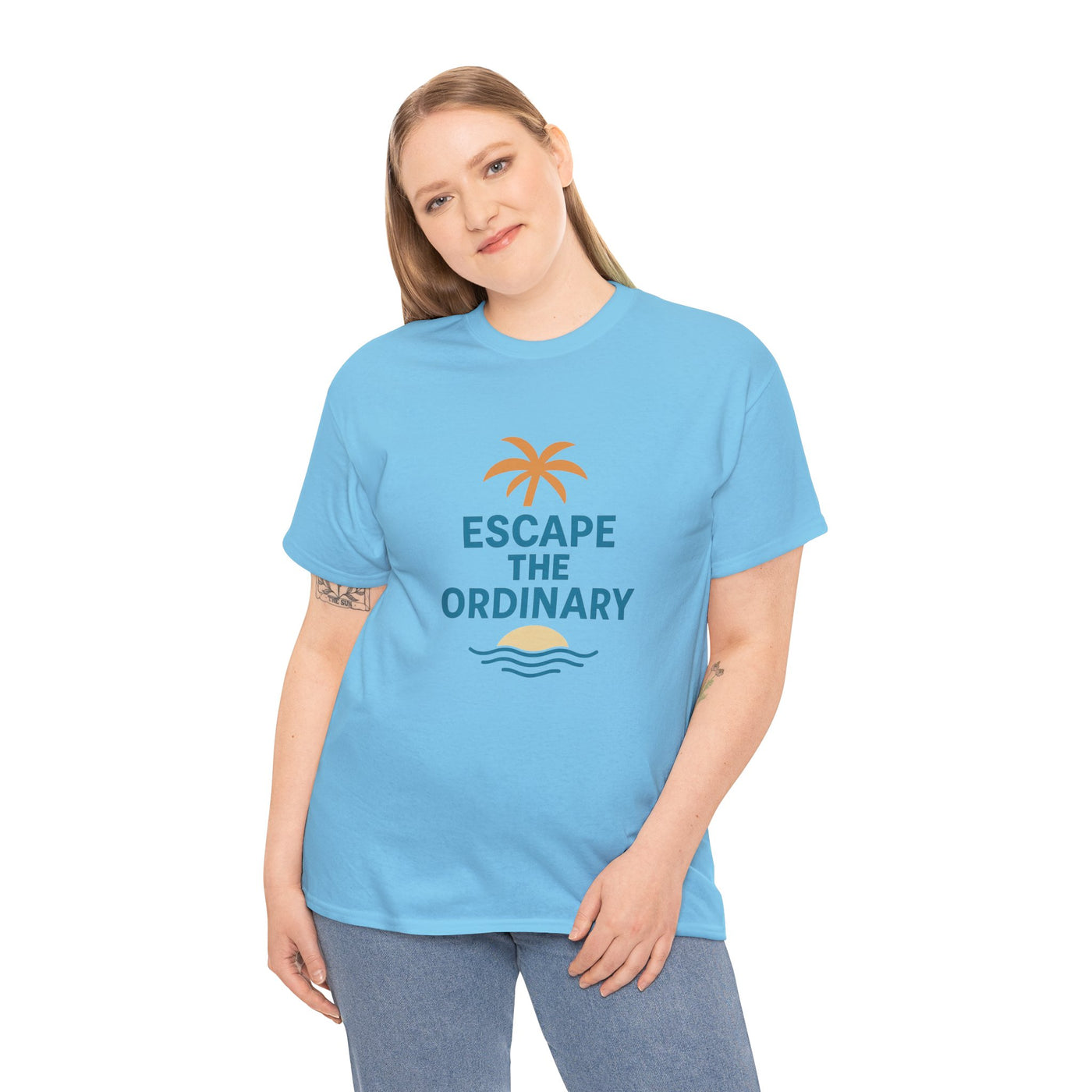 Escape the Ordinary T-Shirt – Tropical Palm Tree Shirt – Adventure Travel Unisex Tee – Summer Beach Shirt – Motivational Graphic Tee