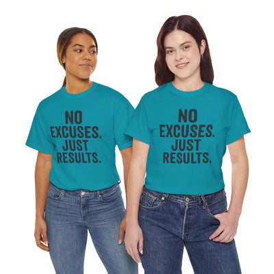 Motivational Unisex Heavy Cotton Tee - No Excuses Just Results, Fitness Shirt, Workout Apparel, Inspirational Top, Gift for Athletes, [...]