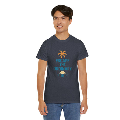 Escape the Ordinary T-Shirt – Tropical Palm Tree Shirt – Adventure Travel Unisex Tee – Summer Beach Shirt – Motivational Graphic Tee