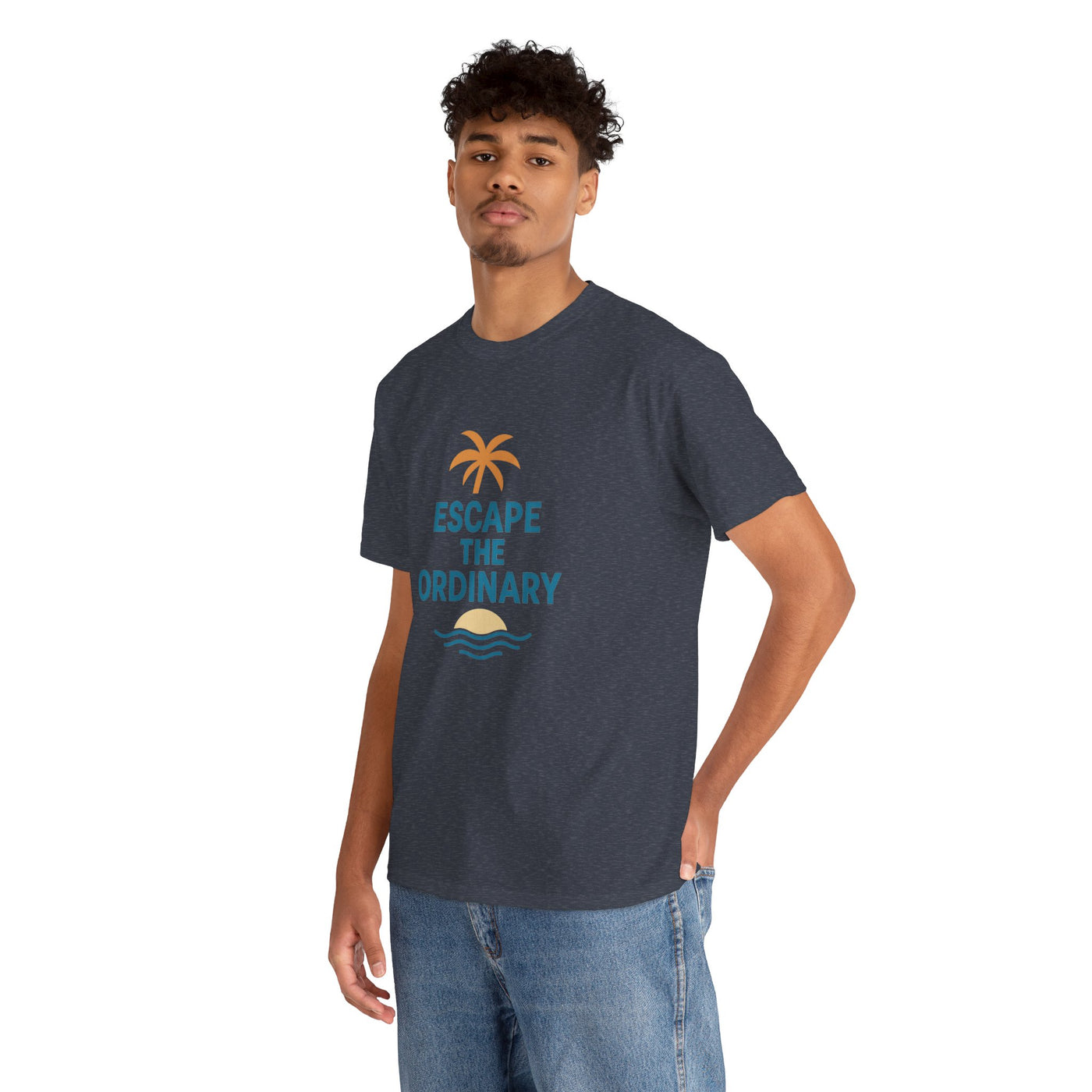 Escape the Ordinary T-Shirt – Tropical Palm Tree Shirt – Adventure Travel Unisex Tee – Summer Beach Shirt – Motivational Graphic Tee
