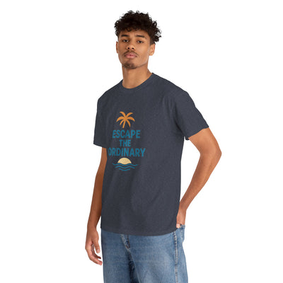 Escape the Ordinary T-Shirt – Tropical Palm Tree Shirt – Adventure Travel Unisex Tee – Summer Beach Shirt – Motivational Graphic Tee