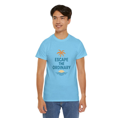 Escape the Ordinary T-Shirt – Tropical Palm Tree Shirt – Adventure Travel Unisex Tee – Summer Beach Shirt – Motivational Graphic Tee