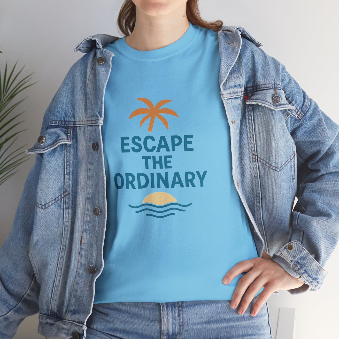 Escape the Ordinary T-Shirt – Tropical Palm Tree Shirt – Adventure Travel Unisex Tee – Summer Beach Shirt – Motivational Graphic Tee