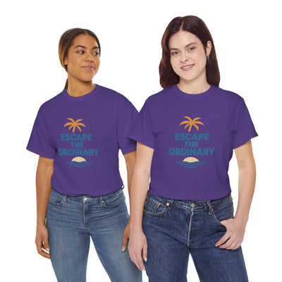 Escape the Ordinary T-Shirt – Tropical Palm Tree Shirt – Adventure Travel Unisex Tee – Summer Beach Shirt – Motivational Graphic Tee