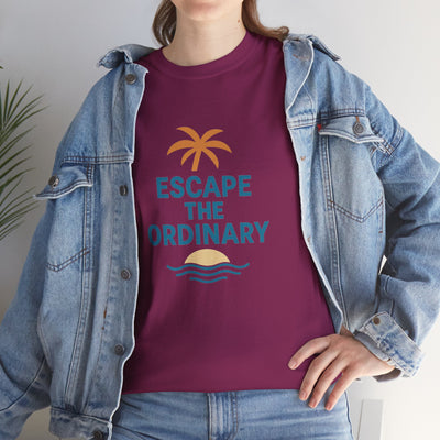 Escape the Ordinary T-Shirt – Tropical Palm Tree Shirt – Adventure Travel Unisex Tee – Summer Beach Shirt – Motivational Graphic Tee
