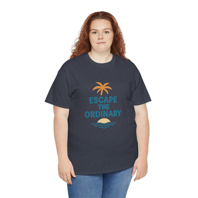 Escape the Ordinary T-Shirt – Tropical Palm Tree Shirt – Adventure Travel Unisex Tee – Summer Beach Shirt – Motivational Graphic Tee