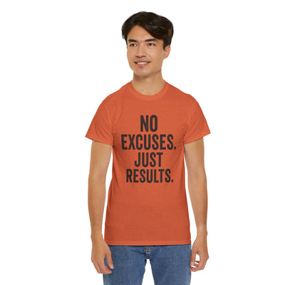 Motivational Unisex Heavy Cotton Tee - No Excuses Just Results, Fitness Shirt, Workout Apparel, Inspirational Top, Gift for Athletes, [...]