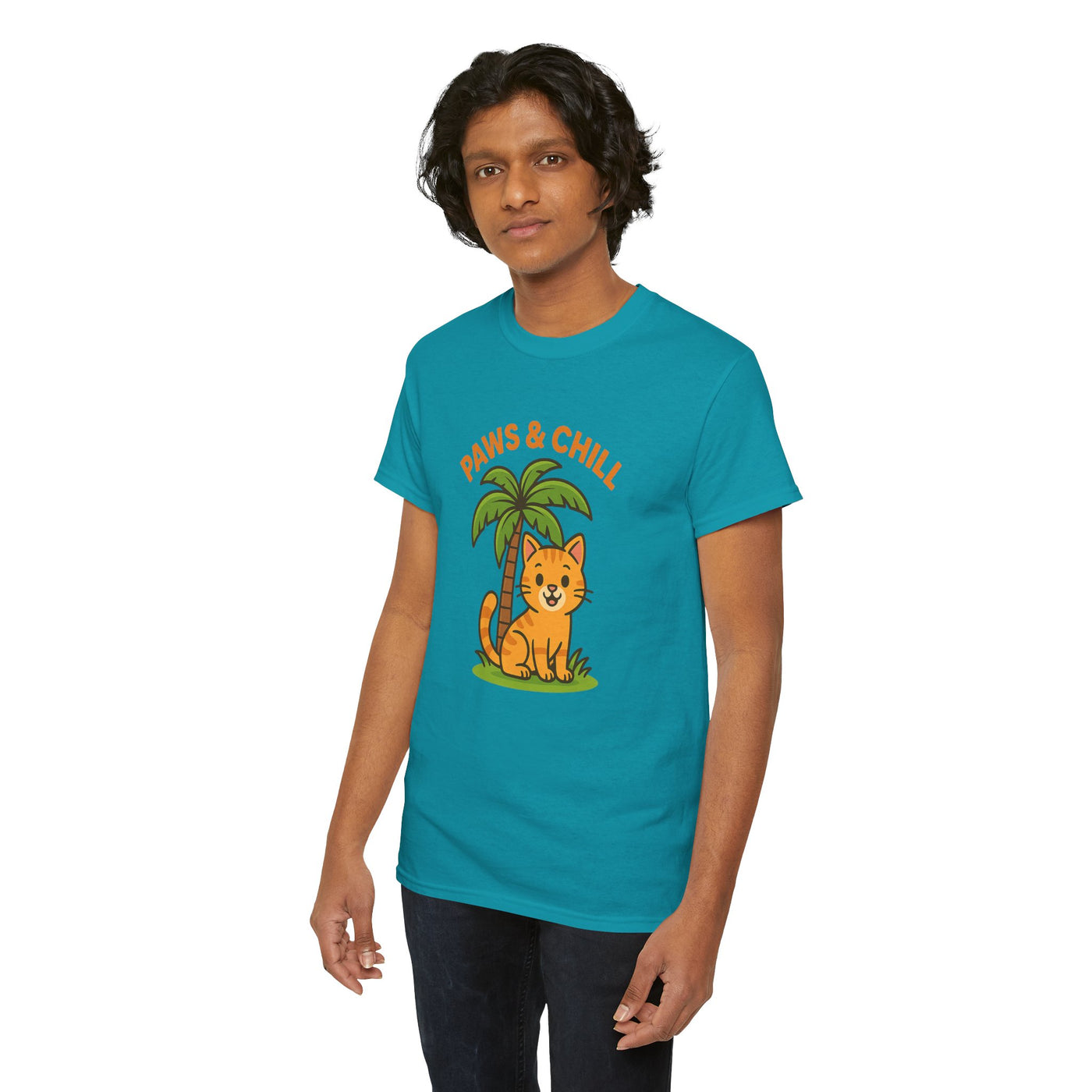 Paws & Chill Funny Cat T-Shirt – Cute Unisex Cat Lover Tee