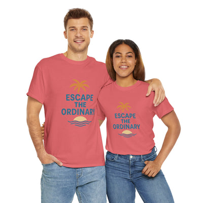 Escape the Ordinary T-Shirt – Tropical Palm Tree Shirt – Adventure Travel Unisex Tee – Summer Beach Shirt – Motivational Graphic Tee