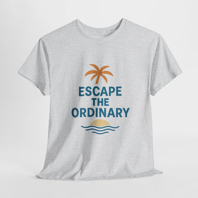 Escape the Ordinary T-Shirt – Tropical Palm Tree Shirt – Adventure Travel Unisex Tee – Summer Beach Shirt – Motivational Graphic Tee