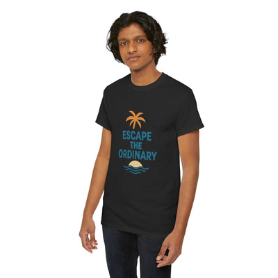 Escape the Ordinary T-Shirt – Tropical Palm Tree Shirt – Adventure Travel Unisex Tee – Summer Beach Shirt – Motivational Graphic Tee