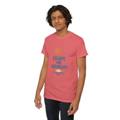 Escape the Ordinary T-Shirt – Tropical Palm Tree Shirt – Adventure Travel Unisex Tee – Summer Beach Shirt – Motivational Graphic Tee