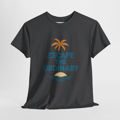 Escape the Ordinary T-Shirt – Tropical Palm Tree Shirt – Adventure Travel Unisex Tee – Summer Beach Shirt – Motivational Graphic Tee