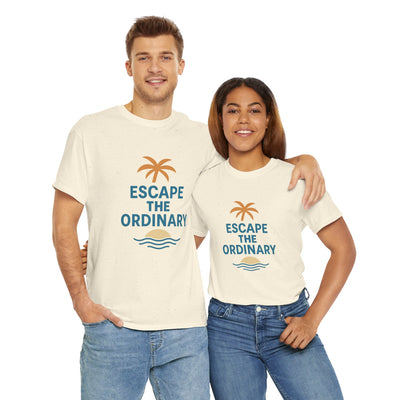 Escape the Ordinary T-Shirt – Tropical Palm Tree Shirt – Adventure Travel Unisex Tee – Summer Beach Shirt – Motivational Graphic Tee