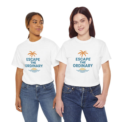 Escape the Ordinary T-Shirt – Tropical Palm Tree Shirt – Adventure Travel Unisex Tee – Summer Beach Shirt – Motivational Graphic Tee