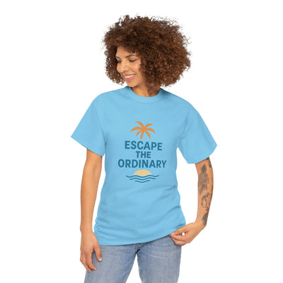 Escape the Ordinary T-Shirt – Tropical Palm Tree Shirt – Adventure Travel Unisex Tee – Summer Beach Shirt – Motivational Graphic Tee