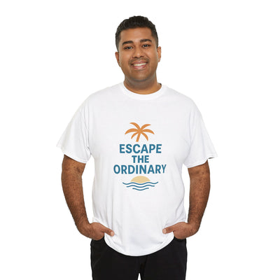 Escape the Ordinary T-Shirt – Tropical Palm Tree Shirt – Adventure Travel Unisex Tee – Summer Beach Shirt – Motivational Graphic Tee