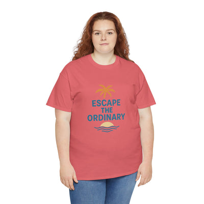 Escape the Ordinary T-Shirt – Tropical Palm Tree Shirt – Adventure Travel Unisex Tee – Summer Beach Shirt – Motivational Graphic Tee