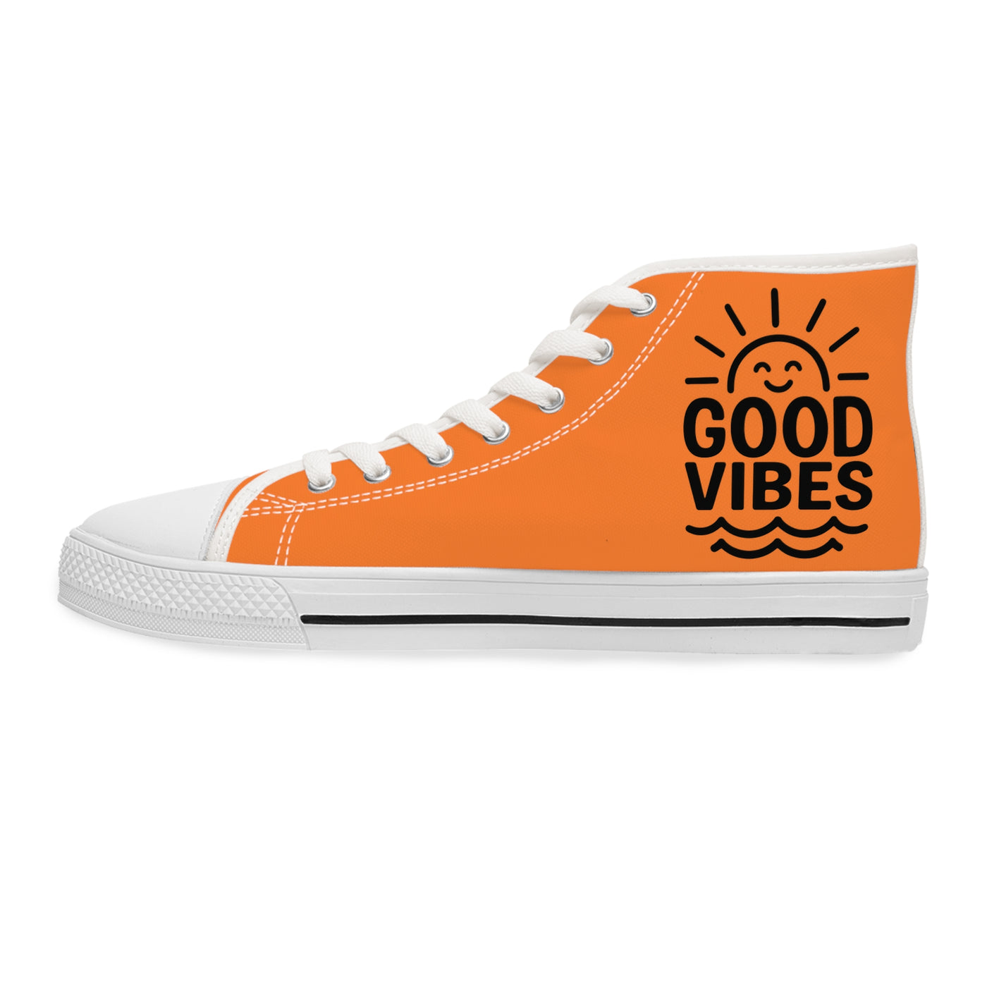 Sunny Vibes High Top Sneakers | Casual Fashion Footwear, Summer Style, Trendy Kicks, Perfect Gift for Her, Unique Streetwear
