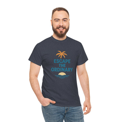 Escape the Ordinary T-Shirt – Tropical Palm Tree Shirt – Adventure Travel Unisex Tee – Summer Beach Shirt – Motivational Graphic Tee