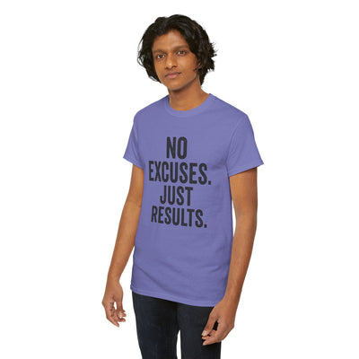 Motivational Unisex Heavy Cotton Tee - No Excuses Just Results, Fitness Shirt, Workout Apparel, Inspirational Top, Gift for Athletes, [...]