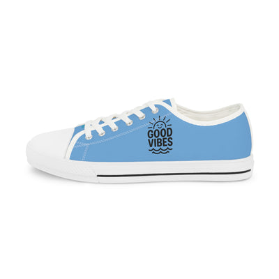 Good Vibes Men's Low Top Sneakers, Casual Footwear, Summer Shoes, Beach Sneakers, Gift for Him, Comfortable Everyday Sneakers