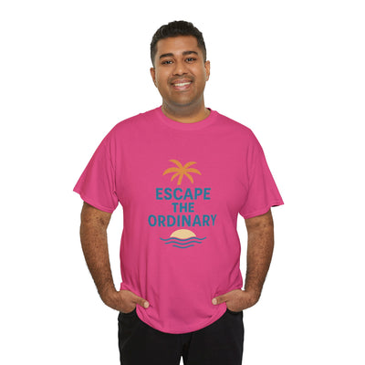 Escape the Ordinary T-Shirt – Tropical Palm Tree Shirt – Adventure Travel Unisex Tee – Summer Beach Shirt – Motivational Graphic Tee