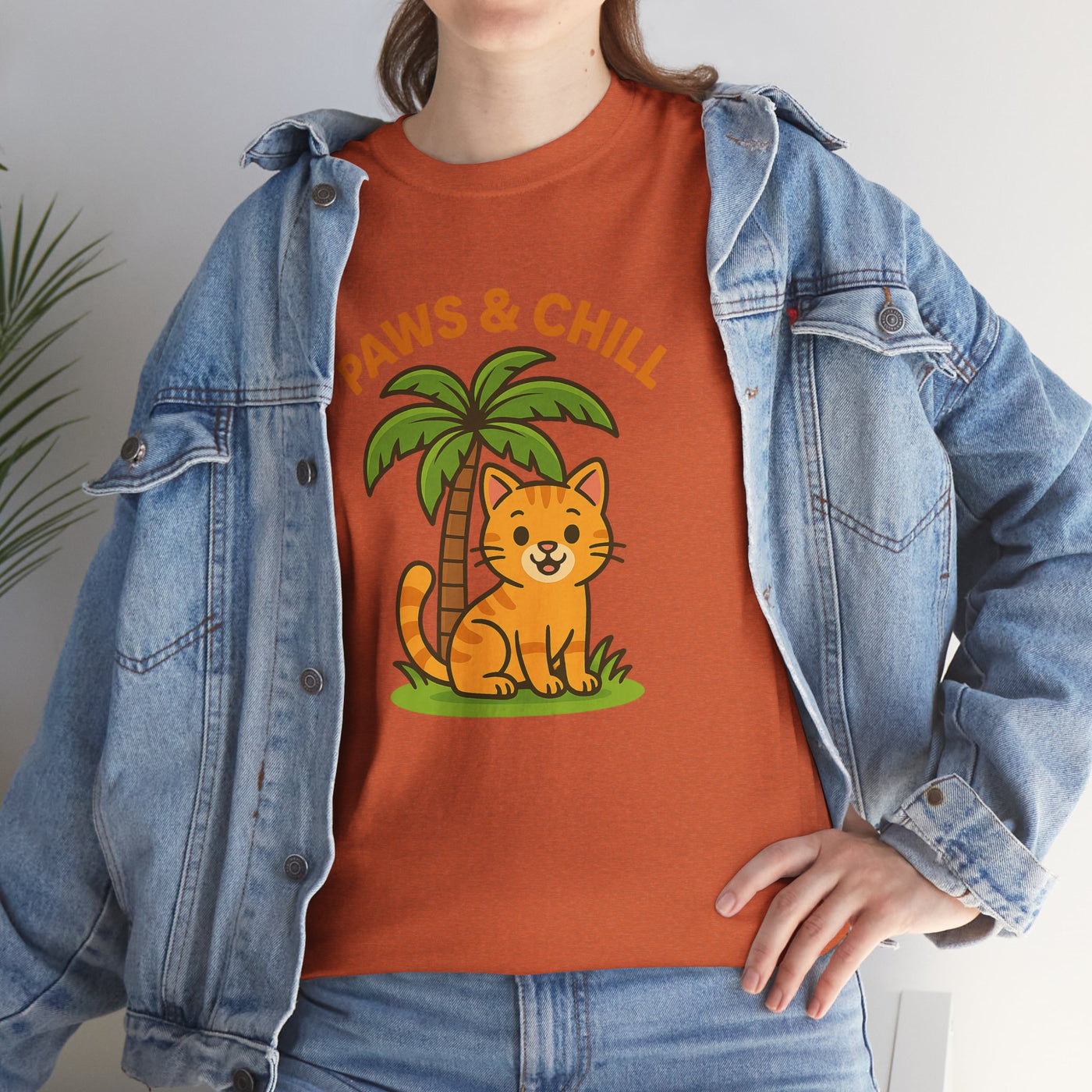 Paws & Chill Funny Cat T-Shirt – Cute Unisex Cat Lover Tee