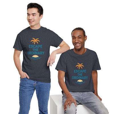 Escape the Ordinary T-Shirt – Tropical Palm Tree Shirt – Adventure Travel Unisex Tee – Summer Beach Shirt – Motivational Graphic Tee