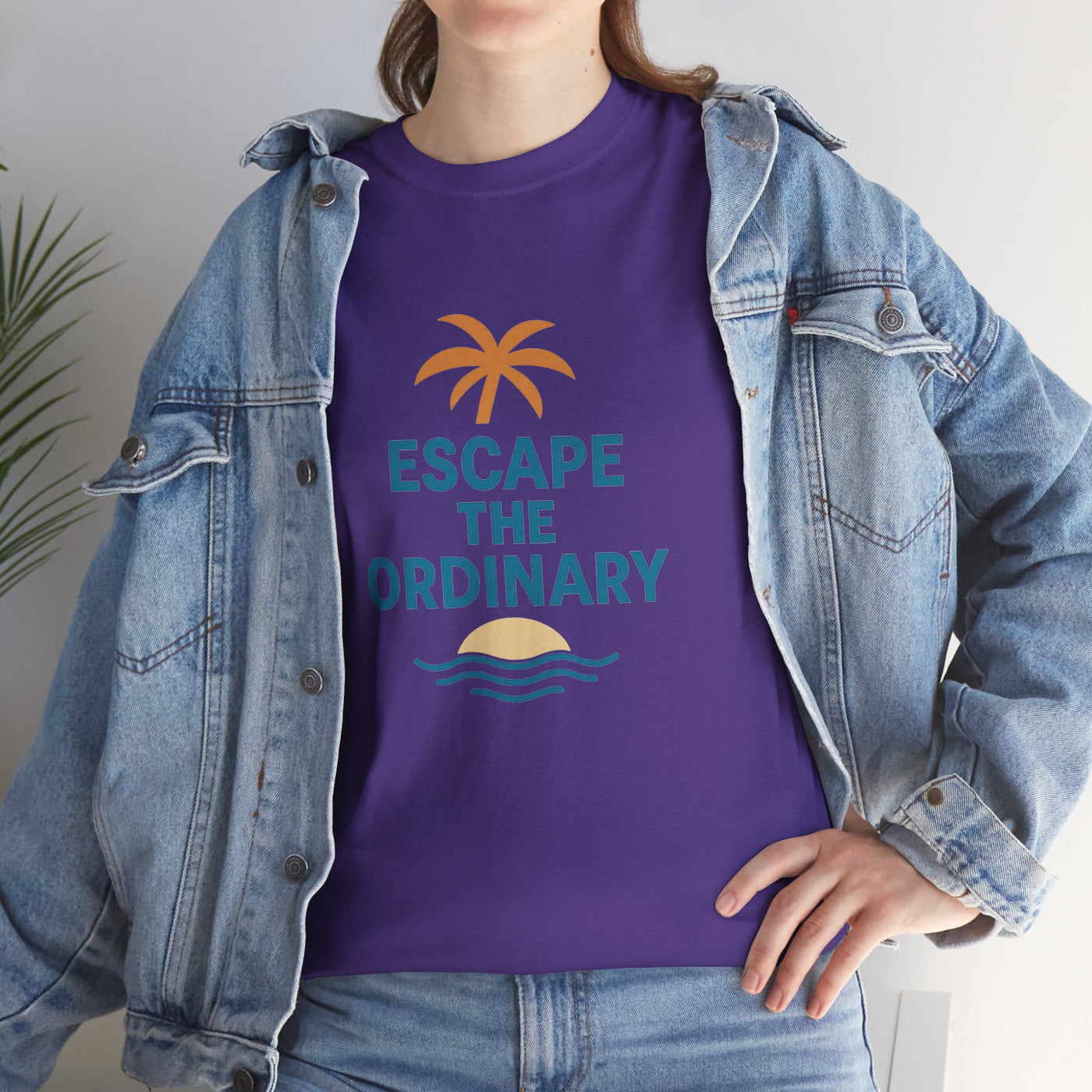 Escape the Ordinary T-Shirt – Tropical Palm Tree Shirt – Adventure Travel Unisex Tee – Summer Beach Shirt – Motivational Graphic Tee
