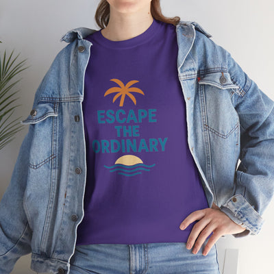 Escape the Ordinary T-Shirt – Tropical Palm Tree Shirt – Adventure Travel Unisex Tee – Summer Beach Shirt – Motivational Graphic Tee