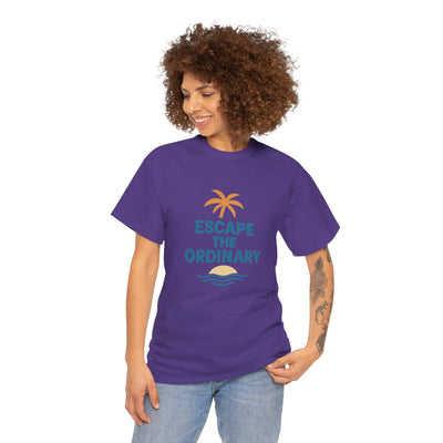 Escape the Ordinary T-Shirt – Tropical Palm Tree Shirt – Adventure Travel Unisex Tee – Summer Beach Shirt – Motivational Graphic Tee