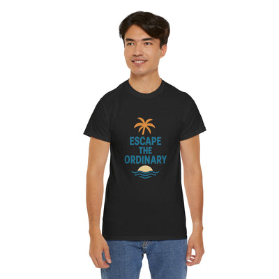Escape the Ordinary T-Shirt – Tropical Palm Tree Shirt – Adventure Travel Unisex Tee – Summer Beach Shirt – Motivational Graphic Tee
