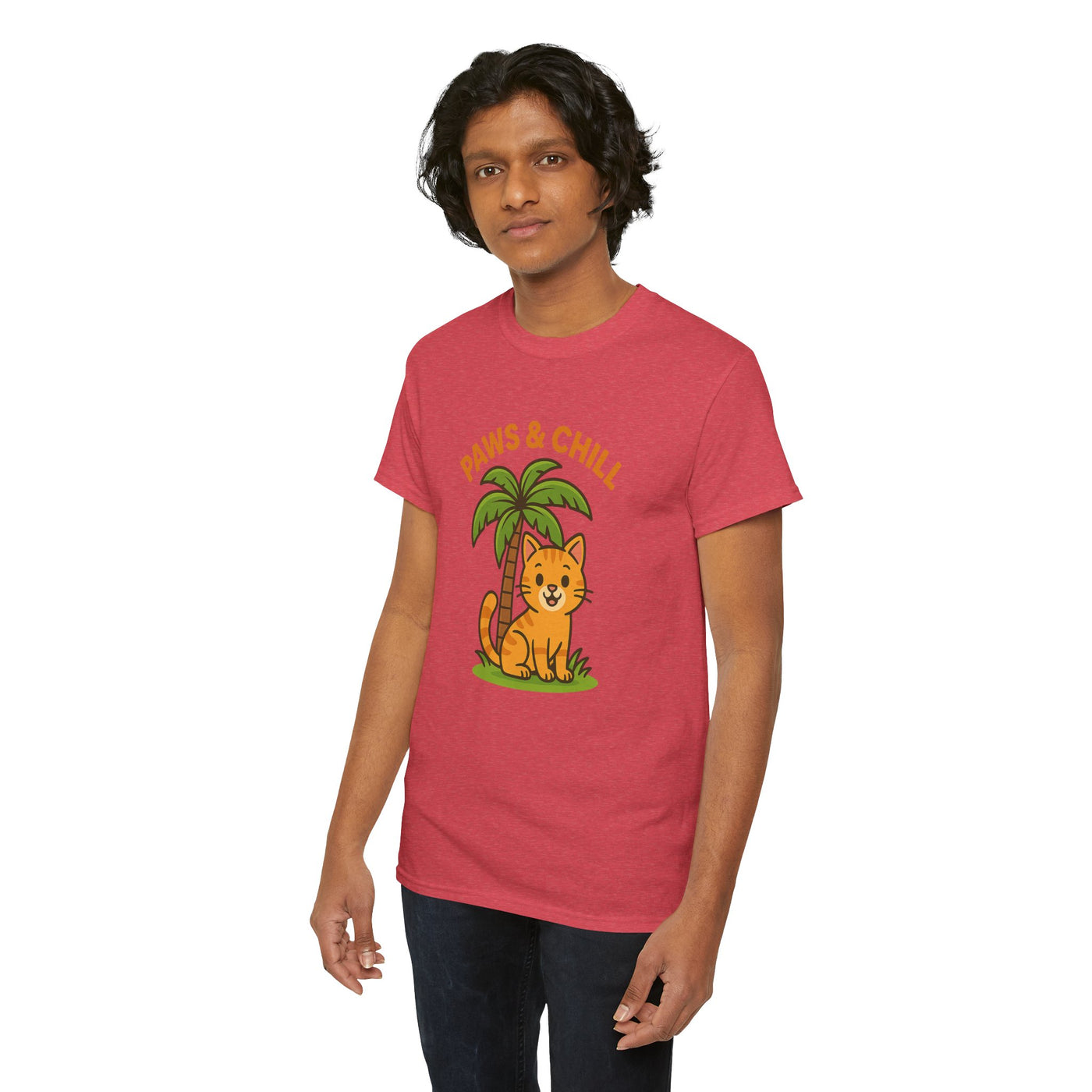 Paws & Chill Funny Cat T-Shirt – Cute Unisex Cat Lover Tee