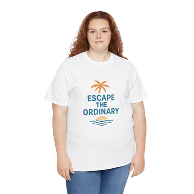 Escape the Ordinary T-Shirt – Tropical Palm Tree Shirt – Adventure Travel Unisex Tee – Summer Beach Shirt – Motivational Graphic Tee