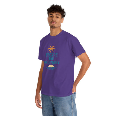 Escape the Ordinary T-Shirt – Tropical Palm Tree Shirt – Adventure Travel Unisex Tee – Summer Beach Shirt – Motivational Graphic Tee