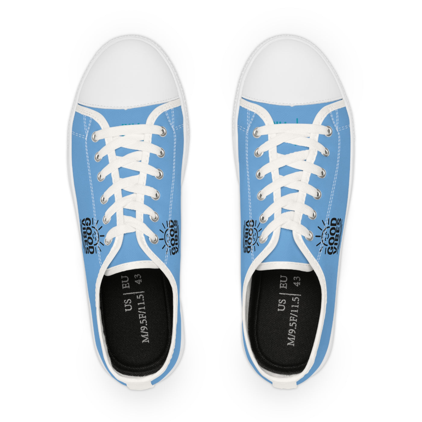 Good Vibes Men's Low Top Sneakers, Casual Footwear, Summer Shoes, Beach Sneakers, Gift for Him, Comfortable Everyday Sneakers